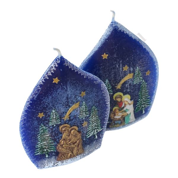 ŚWIECA ŁEZKA ŚWIĘTA RODZINA - mix wzorów - wys. 17 cm - 61747