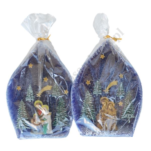 ŚWIECA ŁEZKA ŚWIĘTA RODZINA - mix wzorów - wys. 17 cm - 61747