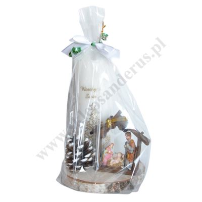 ŚWIECA BOŻONARODZENIOWA - wys. 21 cm - mix wzorów - 68653