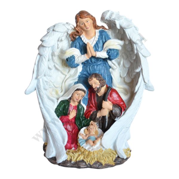ŚWIĘTA RODZINA Z ANIOŁEM - wys. 18.5 cm - 84997