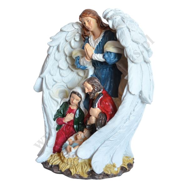 ŚWIĘTA RODZINA Z ANIOŁEM - wys. 18.5 cm - 84997