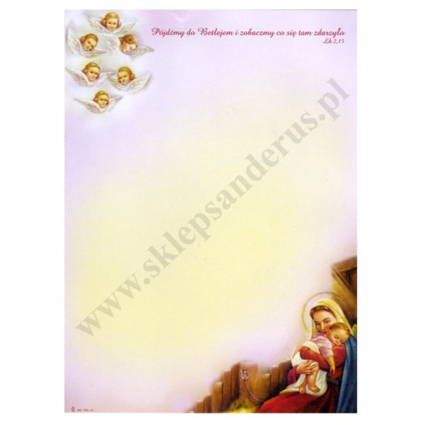 BOŻONARODZENIOWA PAPETERIA Z KOPERTĄ - format A5 - KPL.10 szt. - 30342