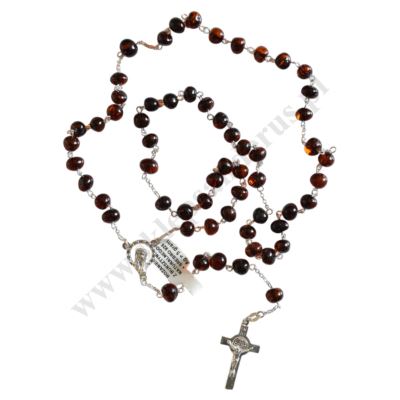 RÓŻANIEC BURSZTYN NA SREBRZE - 68064