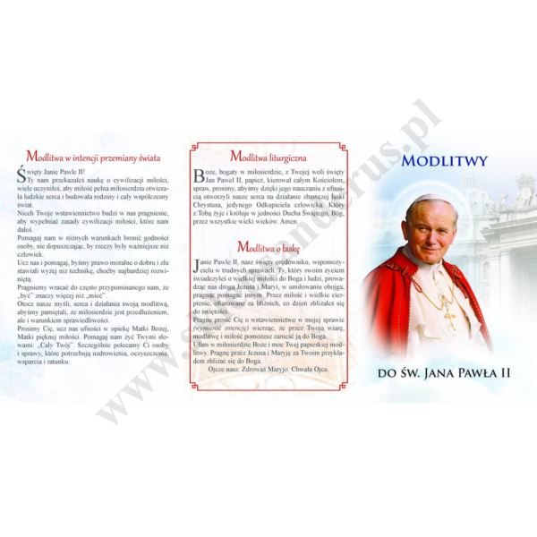 MODLITWY DO ŚW. JANA PAWŁA II - folder - 62123