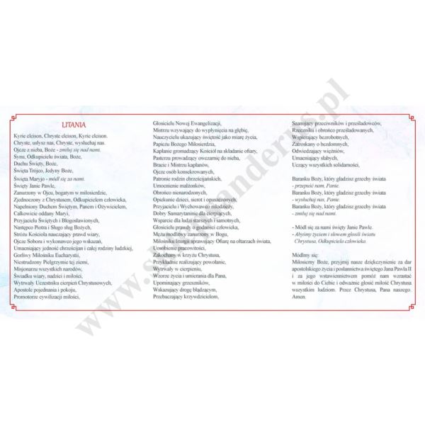 MODLITWY DO ŚW. JANA PAWŁA II - folder - 62123