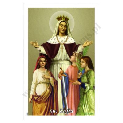 ŚWIĘTA ZOFIA - obrazek 6.5 x 10 cm - paczka 100 szt. - 75928