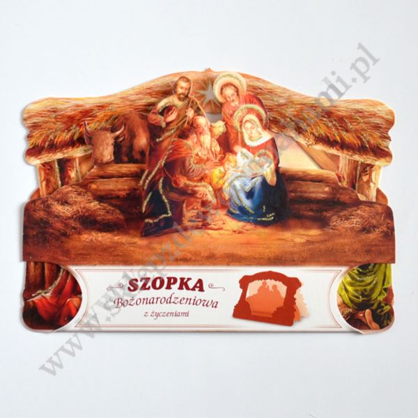 SZOPKA PRZESTRZENNA Z ŻYCZENIAMI I KOPERTĄ - mix wzorów - 2993