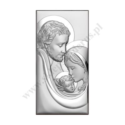 ŚWIĘTA RODZINA - OBRAZEK SREBRNY 4.5 x 9 cm - 6650/0