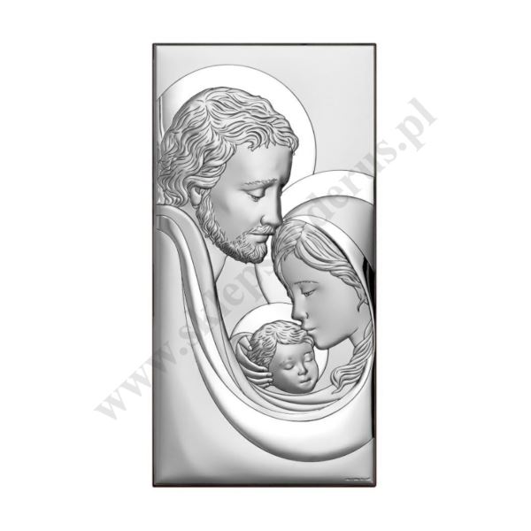 ŚWIĘTA RODZINA - OBRAZEK SREBRNY 4.5 x 9 cm - 6650/0