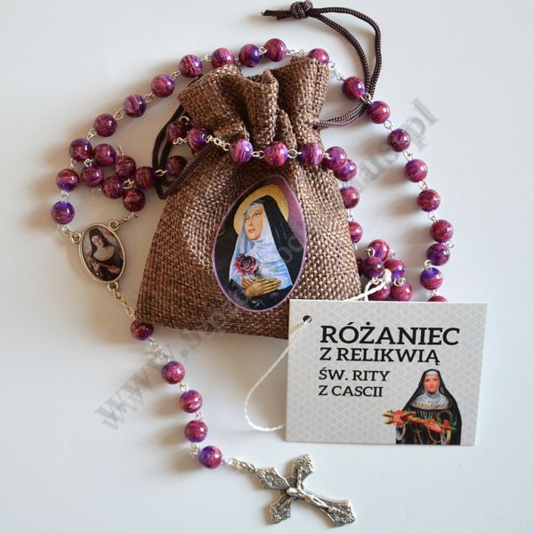 RÓŻANIEC Z RELIKWIAMI ŚW.RITY W WORECZKU - 89316