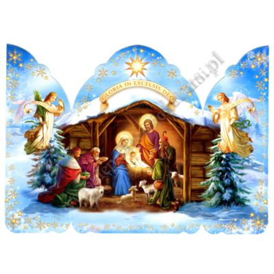 OBRAZEK KOLĘDOWY - TRYPTYK SZOPKA - PACZKA 100 szt. - 87085