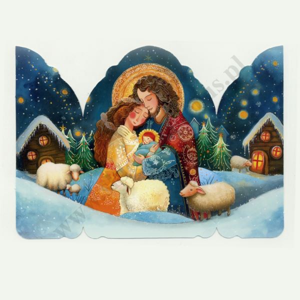 OBRAZEK KOLĘDOWY - TRYPTYK SZOPKA - PACZKA 100 szt. - 78264