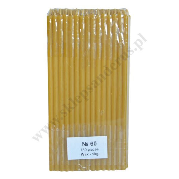 ŚWIECE CERKIEWNE WOSKOWE - wys. 20.5 cm - 150 szt. - 1 kg - N60W
