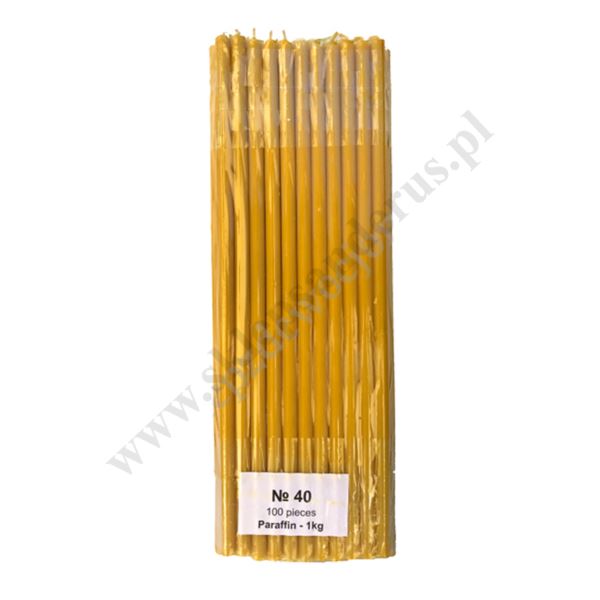 ŚWIECE CERKIEWNE PARAFINOWE - wys. 25 cm - 100 szt - 1 kg - N40