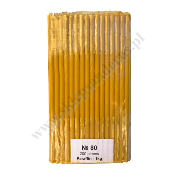 ŚWIECE CERKIEWNE PARAFINOWE - wys. 19 cm - 200 szt - 1 kg - N80