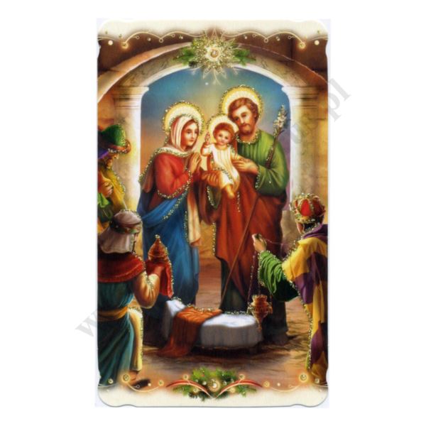 OBRAZEK KOLĘDOWY BROKAT - format 6.2 x 10.4 cm - PACZKA 100 szt. - 65477