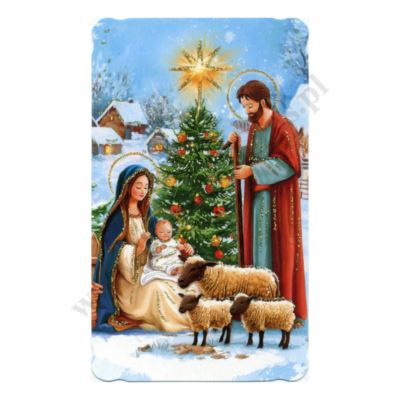 OBRAZEK KOLĘDOWY BROKAT - format 6.2 x 10.4 cm - PACZKA 100 szt. - 65442