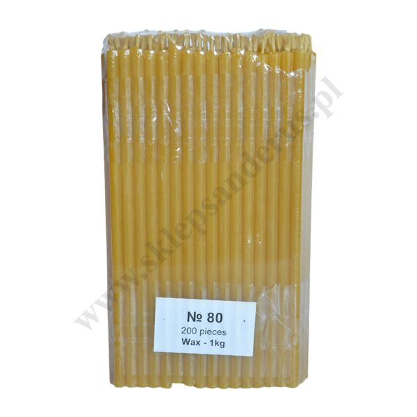 ŚWIECE CERKIEWNE WOSKOWE - wys. 18.5 cm - 200 szt. - 1 kg - N80W