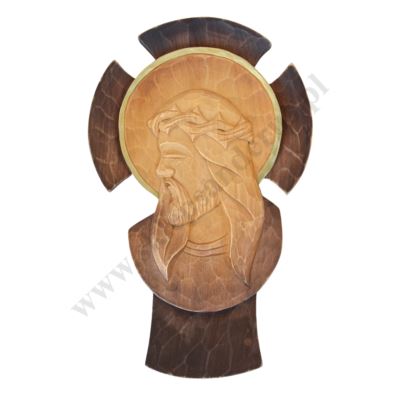 KRZYŻ DREWNIANY KORONA CIERNIOWA - wys. 35 cm - 56054