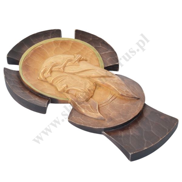 KRZYŻ DREWNIANY KORONA CIERNIOWA - wys. 35 cm - 56054