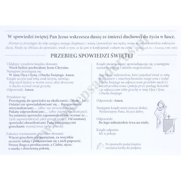 DRUK SPOWIEDŹ - format C6 - paczka 25 szt. - 68679
