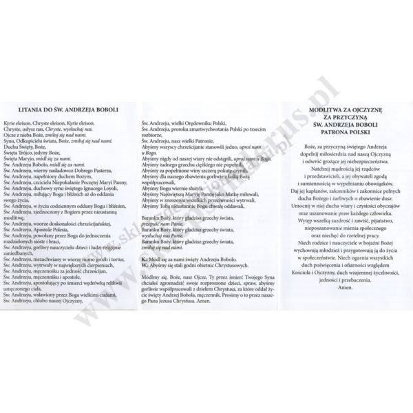 LITANIA DO ŚW. ANDRZEJA BOBOLI - 65505