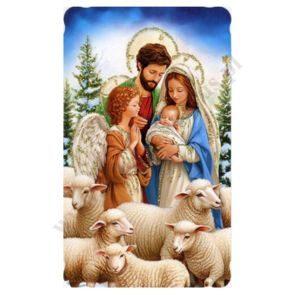 OBRAZEK KOLĘDOWY BROKAT - format 6.2 x 10.4 cm - PACZKA 100 szt. - 73345