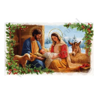 OBRAZEK KOLĘDOWY BROKAT - format 10.4 x 6.2 cm - PACZKA 100 szt. - 73347