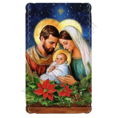 OBRAZEK KOLĘDOWY BROKAT - format 6.2 x 10.4 cm - PACZKA 100 szt. - 73346