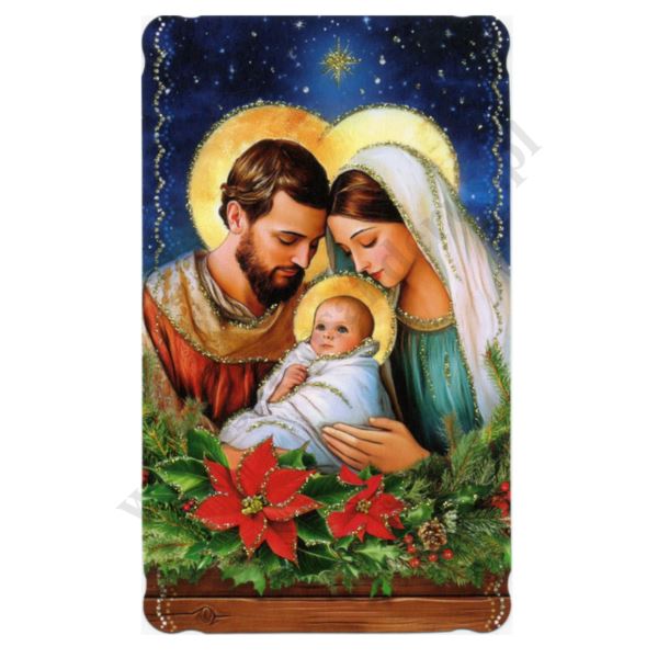 OBRAZEK KOLĘDOWY BROKAT - format 6.2 x 10.4 cm - PACZKA 100 szt. - 73346