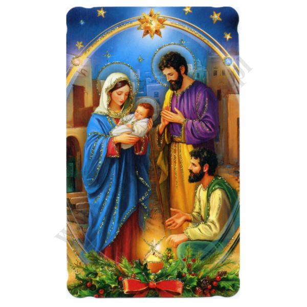 OBRAZEK KOLĘDOWY BROKAT - format 6.2 x 10.4 cm - PACZKA 100 szt. - 65476