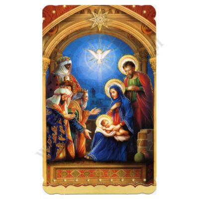 OBRAZEK KOLĘDOWY BROKAT - format 8.9 x 14.7 cm - PACZKA 100 szt. - 73356