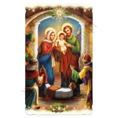 OBRAZEK KOLĘDOWY BROKAT - format 8.9 x 14.7 cm - PACZKA 100 szt. - 30168