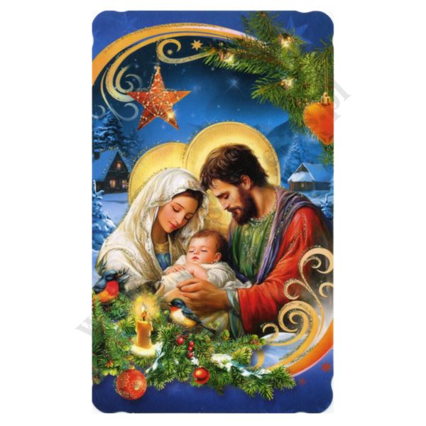 OBRAZEK KOLĘDOWY BROKAT - format 8.9 x 14.7 cm - PACZKA 100 szt. - 73353