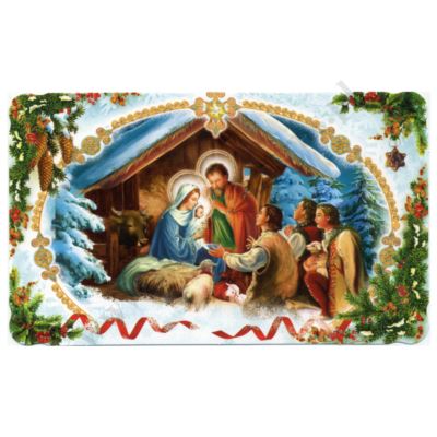 OBRAZEK KOLĘDOWY BROKAT - format 14.7 x 8.9 cm - PACZKA 100 szt. - 30167