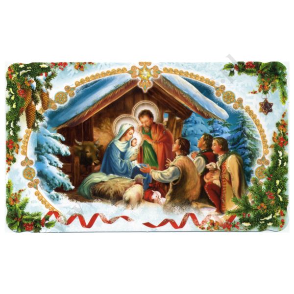 OBRAZEK KOLĘDOWY BROKAT - format 14.7 x 8.9 cm - PACZKA 100 szt. - 30167