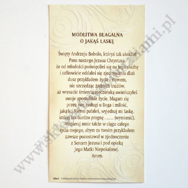 ŚWIĘTY ANDRZEJ BOBOLA - obrazek 7 x 13 cm - paczka 100 szt. - 87838