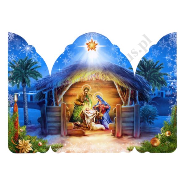 OBRAZEK KOLĘDOWY - TRYPTYK SZOPKA - PACZKA 100 szt. - 51093