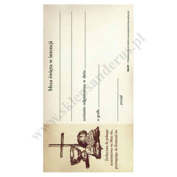 PAN JEZUS - INTENCJE MSZY ŚWIĘTEJ - obrazek 7 x 13 cm - paczka 100 szt. - 78973