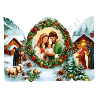 OBRAZEK KOLĘDOWY - TRYPTYK SZOPKA - PACZKA 100 szt. - 51149