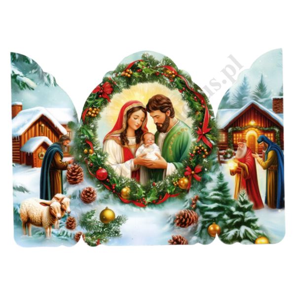 OBRAZEK KOLĘDOWY - TRYPTYK SZOPKA - PACZKA 100 szt. - 51149