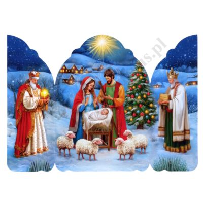 OBRAZEK KOLĘDOWY - TRYPTYK SZOPKA - PACZKA 100 szt. - 87087