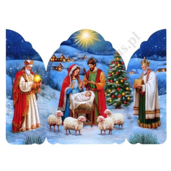 OBRAZEK KOLĘDOWY - TRYPTYK SZOPKA - PACZKA 100 szt. - 87087