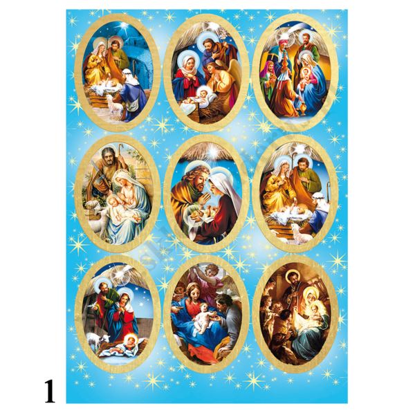 BOŻONARODZENIOWE NAKLEJKI - mix wzorów - 30248