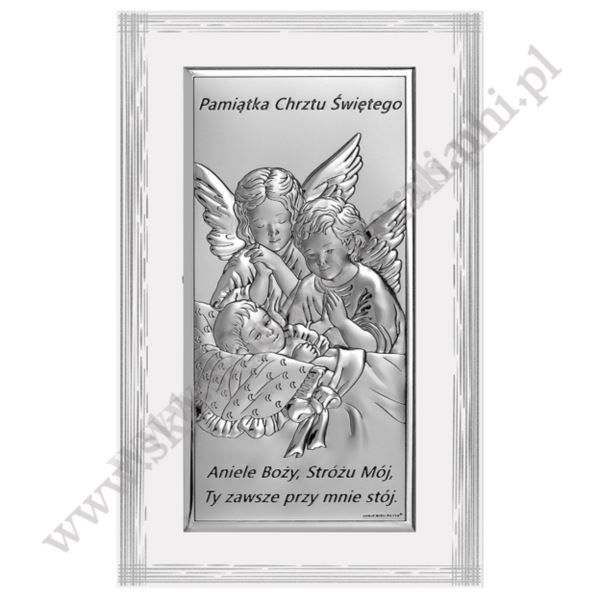 ANIOŁ STRÓŻ - OBRAZEK SREBRNY - 6655W/2