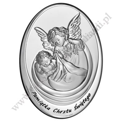 ANIOŁ STRÓŻ - OBRAZEK SREBRNY - 6654/2X