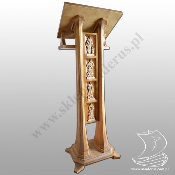 DREWNIANY PULPIT OŁTARZOWY
