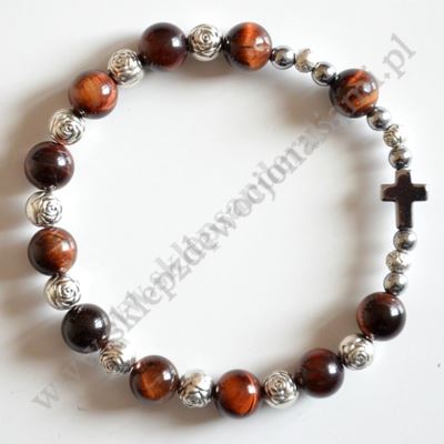 DZIESIĄTKA RÓŻAŃCA TYGRYSIE OKO - bransoletka - 83722