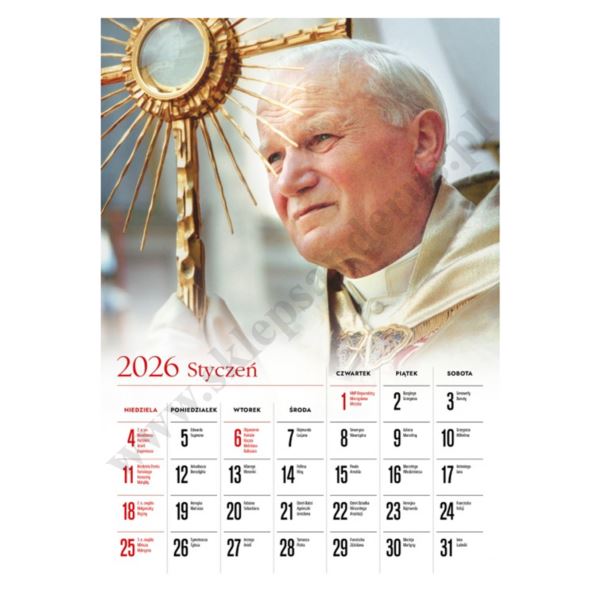 ŚW.JAN PAWEŁ II - KALENDARZ 2026