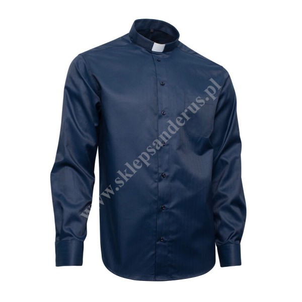 KOSZULA KAPŁAŃSKA - DŁUGI RĘKAW GRANAT - 100% BAWEŁNY